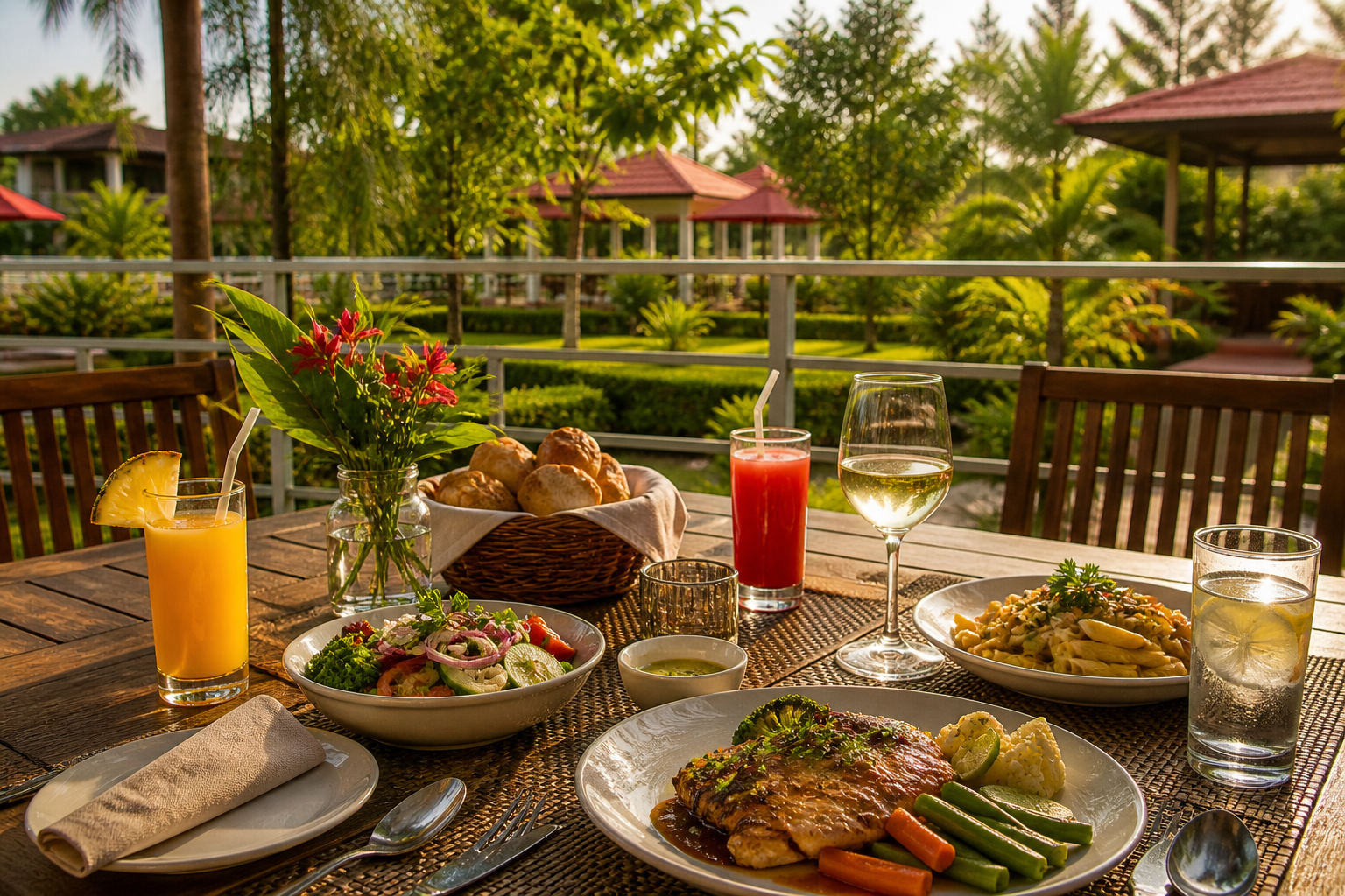 Food and drinks at Palazoo Garden Resort